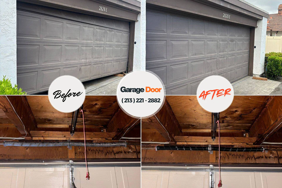 Before and after: garage door repair Kerhonkson, NY